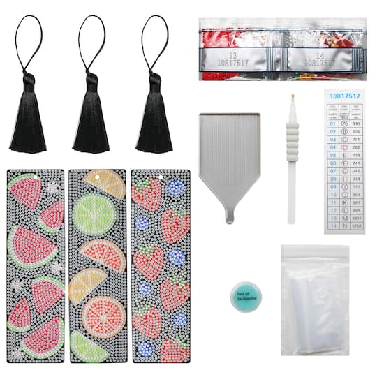 Fruit 3-Piece Diamond Art Bookmark Kit by Make Market®